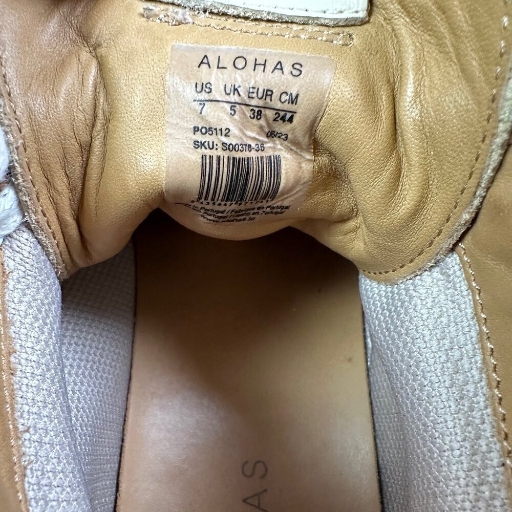 ALOHAS TB.35 Hi-Top Brown & Cream Leather Sneakers Women's US 7 - Picture 8 of 9